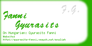 fanni gyurasits business card